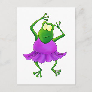 Ballerina Purple Tutu Dancing Frog Postkarte