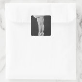 Ballerina Quadratischer Aufkleber (Tasche)