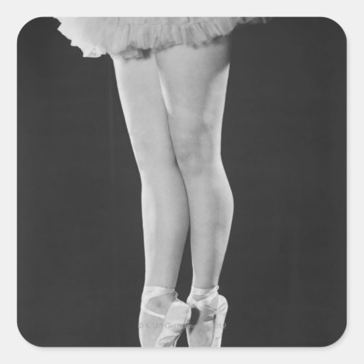 Ballerina Quadratischer Aufkleber (Vorderseite)