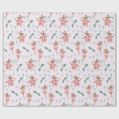Ballerina Reindeer und Bows Weihnachten Geschenkpapier (Flach)