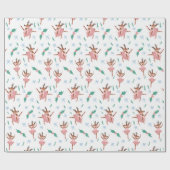 Ballerina Reindeer und Bows Weihnachten Geschenkpapier (Flach)