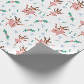 Ballerina Reindeer und Bows Weihnachten Geschenkpapier (Ecke)