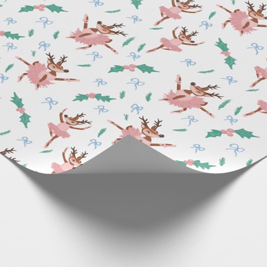 Ballerina Reindeer und Bows Weihnachten Geschenkpapier (Ecke)