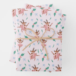 Ballerina Reindeer und Bows Weihnachten Geschenkpapier Set