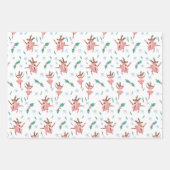 Ballerina Reindeer und Bows Weihnachten Geschenkpapier Set (Vorderseite)