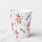 Ballerina Reindeer und Bows Weihnachten Pappbecher (Rückseite)