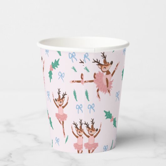 Ballerina Reindeer und Bows Weihnachten Pappbecher (Rechts)