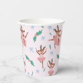Ballerina Reindeer und Bows Weihnachten Pappbecher (Vorderseite)