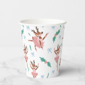 Ballerina Reindeer und Bows Weihnachten Pappbecher (Rückseite)
