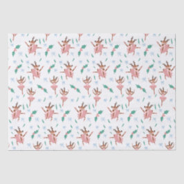 Ballerina Reindeer und Bows Weihnachten Seidenpapier