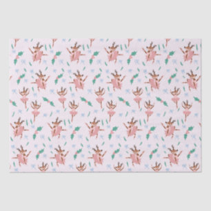 Ballerina Reindeer und Bows Weihnachten Seidenpapier