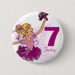 Ballerina rosa blonde girl 7 button