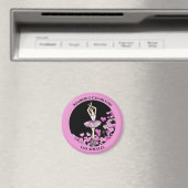 Ballerina Rosa Kleid mit Herz schwarzem Hintergrun Magnet (In Situ (Geschirrspüler))