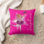 Ballerina rosa Mädchen Rote Haare Kinder "benannt" Kissen (Decke)