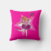 Ballerina rosa Mädchen Rote Haare Kinder "benannt" Kissen (Rückseite)