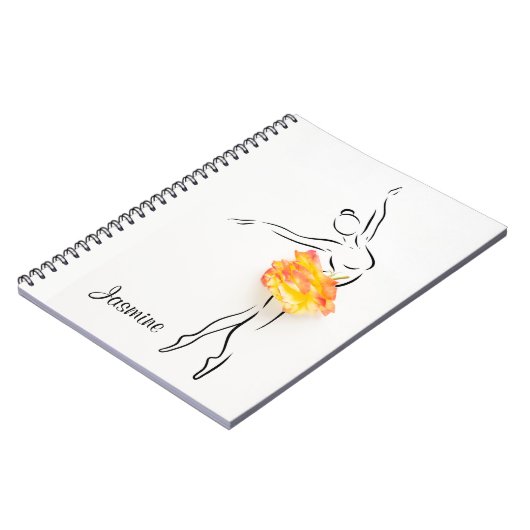 Ballerina Rose Ballett Tänzerin Personalisierter N Notizblock (Linke Seite)