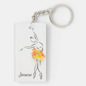 Ballerina Rose Ballett Tänzerin Personalisierter N Schlüsselanhänger (Rückseite)