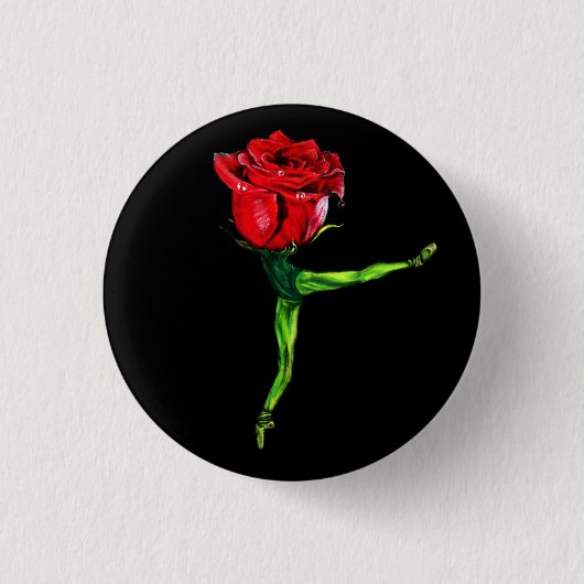 Ballerina Rose Ballett Tänzerknopf Button (Vorderseite)