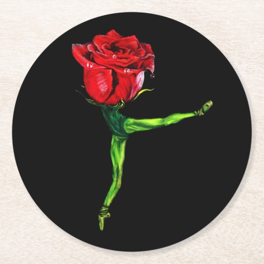 Ballerina Rose Ballett Tänzerpapier Untersetzer (Vorderseite)
