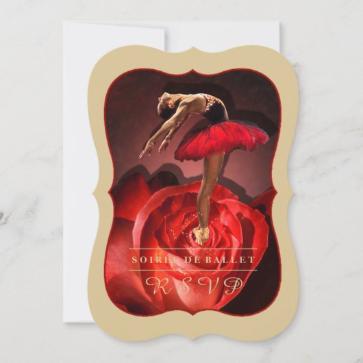Ballerina-Rose - RSVP-Karte Einladung (Vorderseite)
