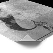 Ballerina Rote Haare Frau Körper Silber Schwarz Gr Poster (Ecke)