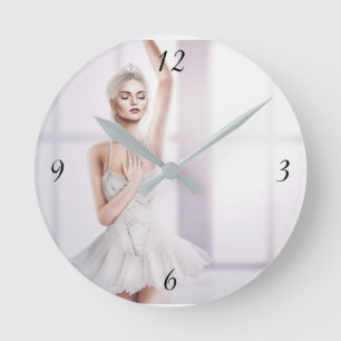 Ballerina-runde mittelgroße Wanduhr