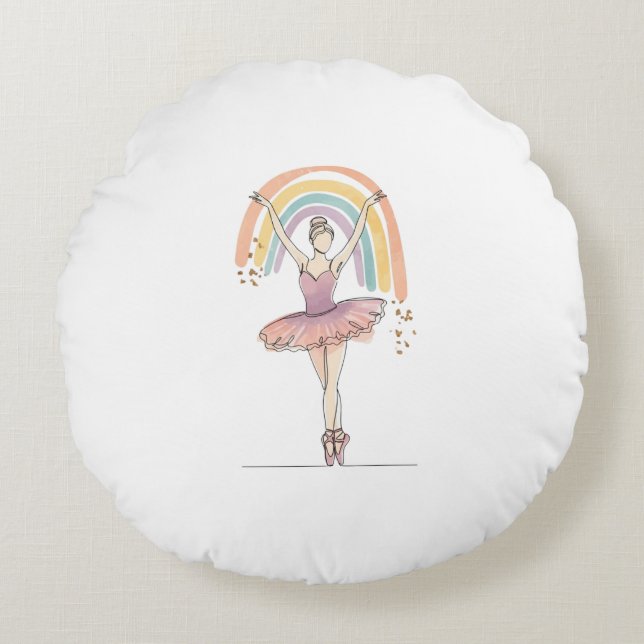 Ballerina Rundes Kissen (Vorderseite)