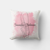 Ballerina Schuhe Rosa Wasserfarbe mit Namen Kissen (Vorderseite)