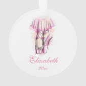Ballerina Schuhe Weihnachtsbaumschmuck Rosa Ornament (Rückseite)