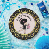 Ballerina schwarz und gold pappteller (Party)