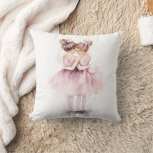 Ballerina Schwestern umarmt Ballettwasser Farbe Ro Kissen