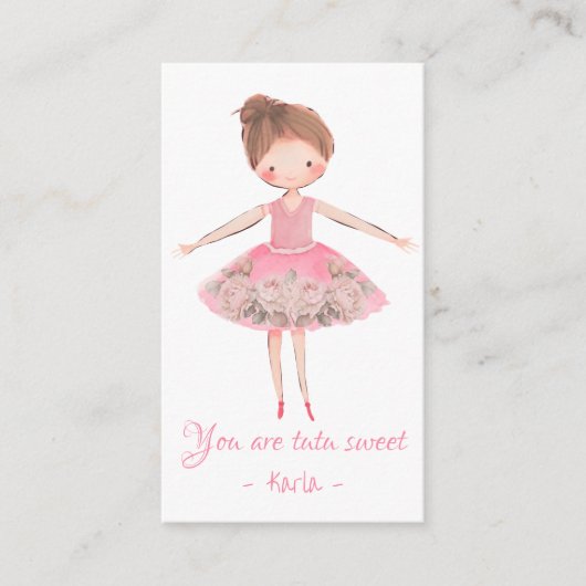 Ballerina Scrunchie Gastgeschenk Card Begleitkarte (Vorderseite)