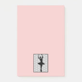 Ballerina-Silhouette auf einem hellrosa Untergrund Post-it Klebezettel (Vorderseite)