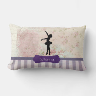 Ballerina-Silhouette auf elegantem Vintage-Muster Lendenkissen