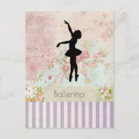 Ballerina Silhouette auf elegantem Vintagem Muster