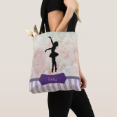 Ballerina Silhouette auf elegantem Vintagem Muster Tasche (Von Nahem)