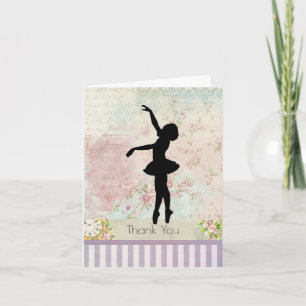 Ballerina Silhouette auf Vintage-Muster Danke