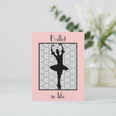 Ballerina Silhouette Ballett Das Leben Postkarte (Stehend Vorderseite)