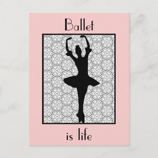 Ballerina Silhouette Ballett Das Leben Postkarte (Vorderseite)