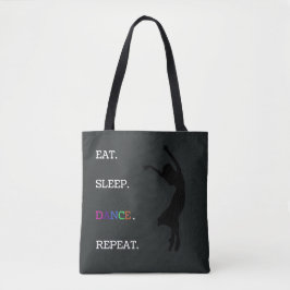 Ballerina Silhouette Dance Quote Black Tasche