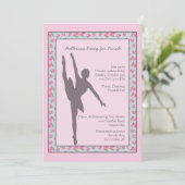 Ballerina-Silhouette-Einladung Einladung (Stehend Vorderseite)