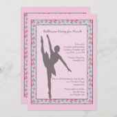 Ballerina-Silhouette-Einladung Einladung (Vorne/Hinten)