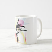 Ballerina Silhouette farbig anpassbarer Name Kaffeetasse (VorderseiteRechts)