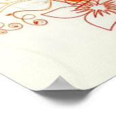 Ballerina-Silhouette mit abstraktem Blumendesign Poster (Ecke)