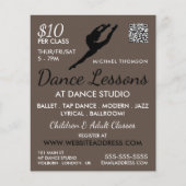 Ballerina Silhouette, Tanzkurse Werbung Flyer (Vorne)