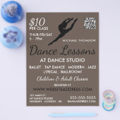 Ballerina Silhouette, Tanzkurse Werbung Flyer (Einzeln)