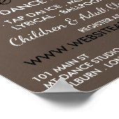 Ballerina Silhouette, Tanzkurse Werbung Poster (Ecke)