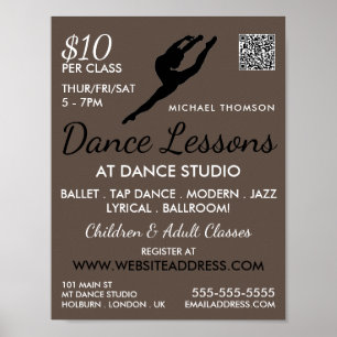 Ballerina Silhouette, Tanzkurse Werbung Poster