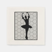 Ballerina Silhouette über ein Herz-Mandala-Muster Serviette (Vorderseite)