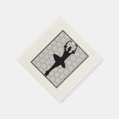 Ballerina Silhouette über ein Herz-Mandala-Muster Serviette (Ecke)